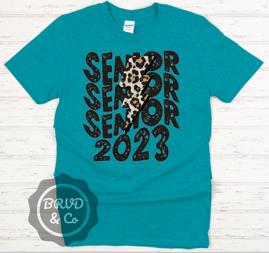 Distressed & Cheetah Senior 2023 T-Shirt