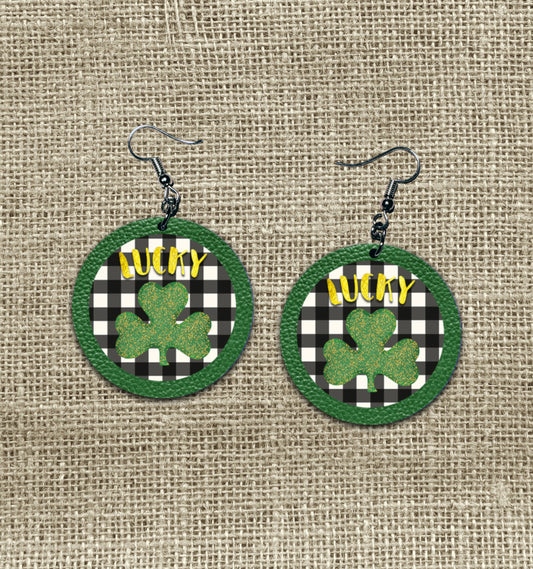 "Lucky" St Patrick's Day Earrings - Round
