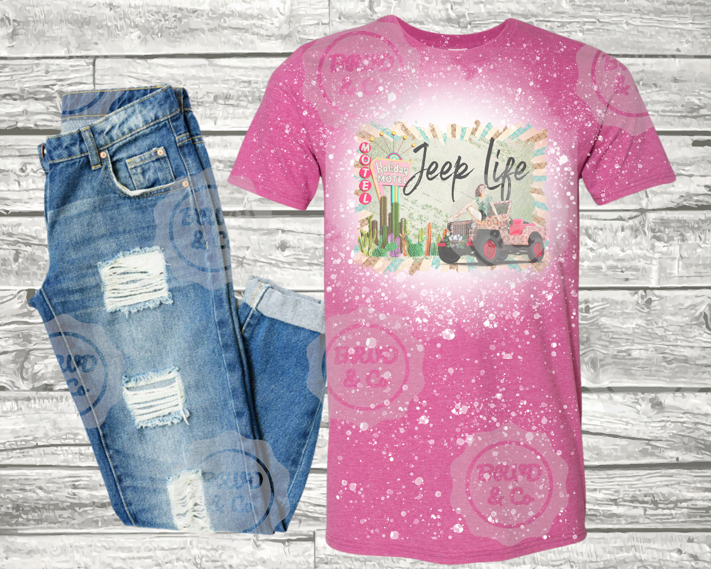 "Jeep Life" Bleached T-Shirt