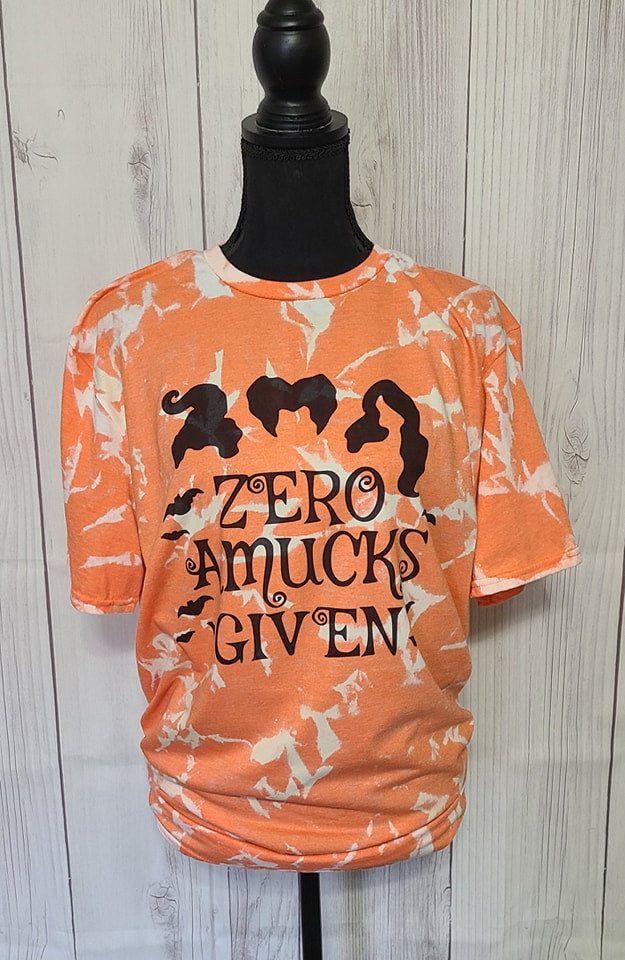 "Zero Amucks Given" Bleached T-Shirt