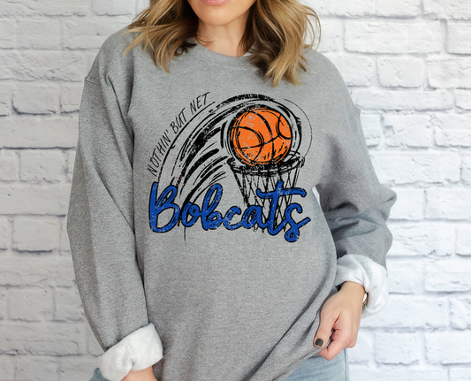 Distressed "Nothin' But Net" Bobcats Basketball Shirt