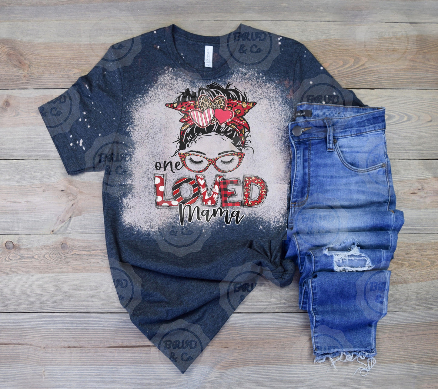 "One loved mama" Bleached T-Shirt