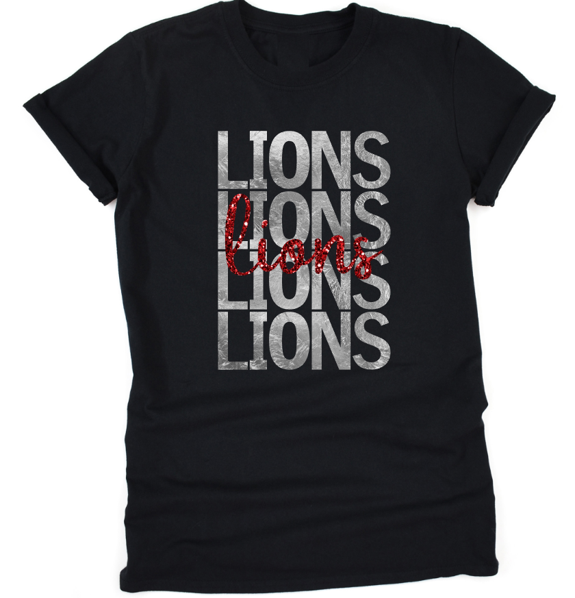 Stacked Glitter & Metallic Lions Shirt